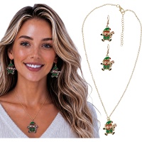 Set de collar y pendientes de elfo navideño
