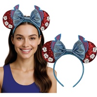 Diadema de alien azul con orejas y lazo