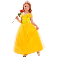 Disfraz de princesa de cuento amarillo para niña