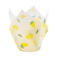 Cápsulas tulipán de papel para muffins de limones - PME - 24 unidades
