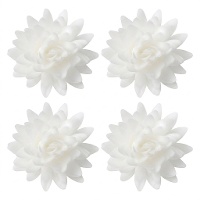 Obleas de flores de loto blancas de 5,5 cm - Dekora - 18 unidades