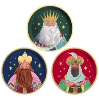 Platos 17 cm de Reyes Magos vintage - 6 unidades
