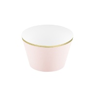 Wrappers para cupcakes con borde dorado - 6 unidades