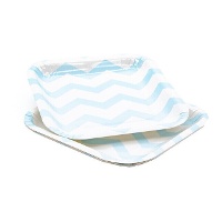 Platos cuadrados de zigzag de 22 x 22 cm - 6 unidades
