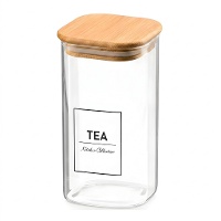 Tarro de 1,2 L de borosilicato con tapa de bambú Tea