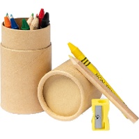 Lápices y ceras de colores con sacapuntas - 13 piezas