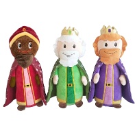 Peluche de Reyes Magos de 35 x 11,5 cm - 3 unidades