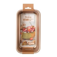 Molde rectangular de 23,1 x 12,9 x 7 cm para pan rosa dorado - Decora