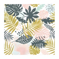 Servilletas de hojas tropicales de 16,5 x 16,5 cm - 20 unidades