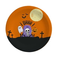 Platos de cementerio naranja de 18 cm - 8 unidades