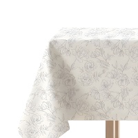 Mantel de 1,45 x 1,45 m de tela flores y hojas