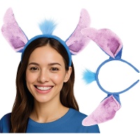 Diadema de alien azul con pelo