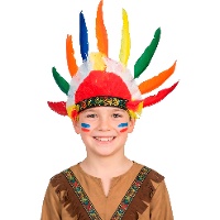 Penacho indio infantil con plumas multicolor