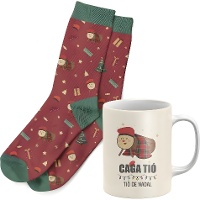 Set regalo de taza y calcetines de Tió de Nadal