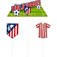 Toppers de Atlético de Madrid Felicidades - 3 unidades