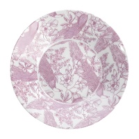 Plato de 23 cm sopero malva con estampado floral