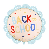 Globo de Back to School con borde azul de 52 cm
