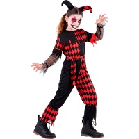 Disfraz de bufón siniestro para niña