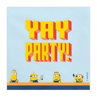 Servilletas de Minions de 16,5 x 16,5 cm - 20 unidades