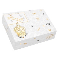 Caja de 18,2 x 13,5 x 5,4 cm para galletas con diseño de letras