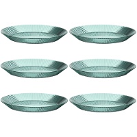 Platos de 23 cm de plástico con rayas reutilizables - 6 unidades
