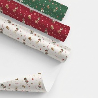 Papel de regalo de Elfos de 2 x 0,70 m - 1 unidad