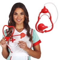 Estetoscopio rojo y blanco - 43 cm