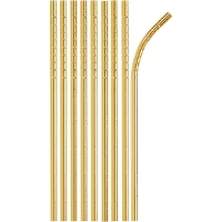 Pajitas plegables de papel metalizadas - 24 unidades