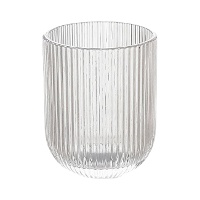Vaso de 250 ml cristal grabado a rayas transparente