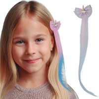 Mechón rosa con unicornio de 35 cm