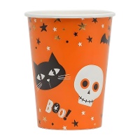 Vaso de Halloween Boo de 250 ml - 6 unidades