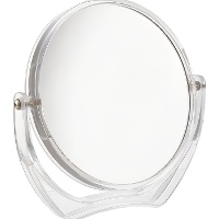 Espejo de 19 x 18 x 2 cm de sobremesa transparente giratorio