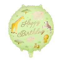 Globo de Happy Birthday Safari mix de 35 cm