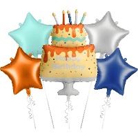 Bouquet de Happy Birthday multicolor - 5 unidades