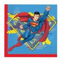 Servilletas de Superman de 16,5 x 16,5 cm - 20 unidades