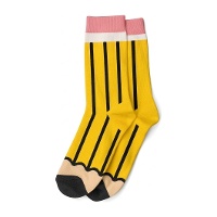 Calcetines de lápiz amarillo - talla 35-42 - 1 par