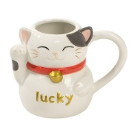 Taza de 470 ml de gato de la Suerte con asa
