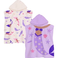 Toalla poncho de sirena con capucha - 1 unidad