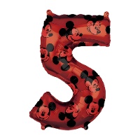 Globo número 5 de Mickey Mouse de 66 cm - Anagram
