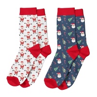 Calcetines de Papá Noel alegre - 1 par