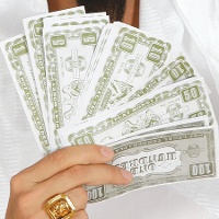 Bolsa con billetes de dólar - 75 unidades