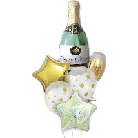 Bouquet dorado y verde de botella de Cava - 6 unidades